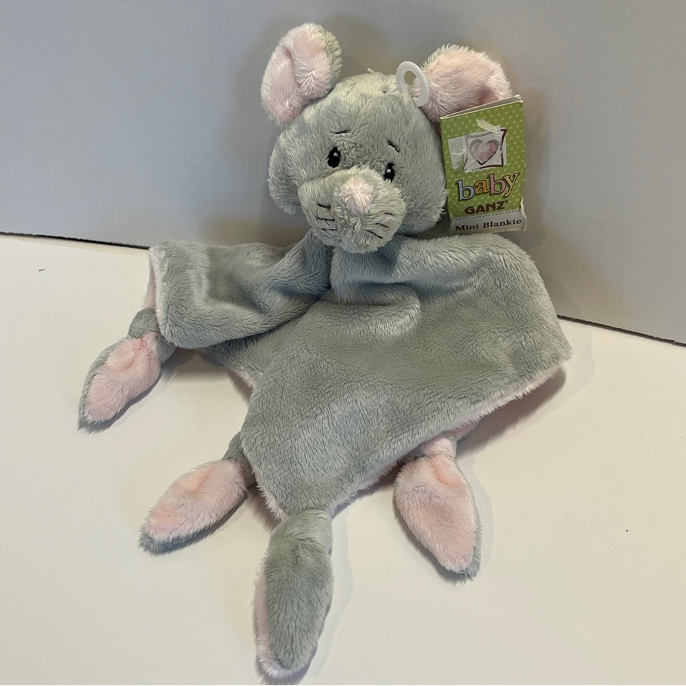 Vintage Ganz Baby Mini Blanket Blankie Lovey Mouse Pink Girl Security Mice NWT